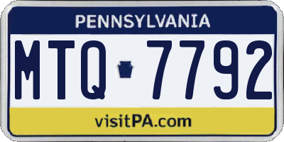PA license plate MTQ7792