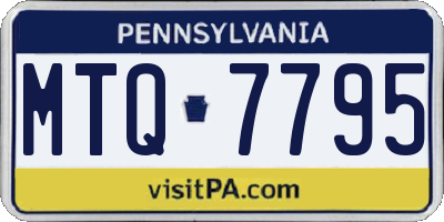 PA license plate MTQ7795