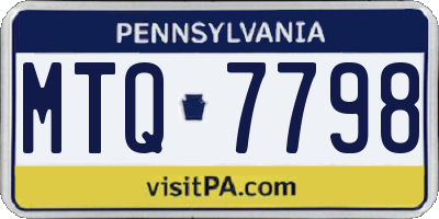 PA license plate MTQ7798
