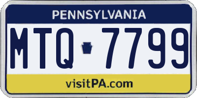 PA license plate MTQ7799