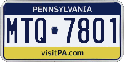 PA license plate MTQ7801