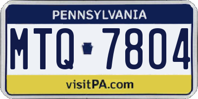 PA license plate MTQ7804