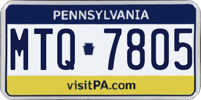PA license plate MTQ7805