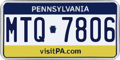 PA license plate MTQ7806