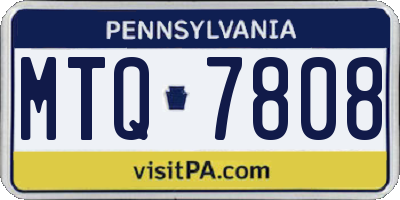PA license plate MTQ7808