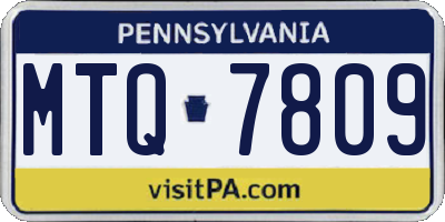PA license plate MTQ7809