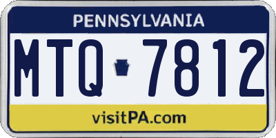 PA license plate MTQ7812