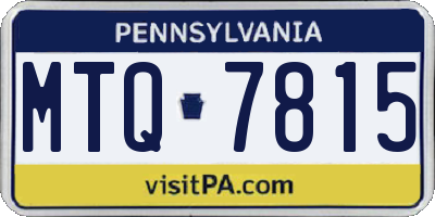 PA license plate MTQ7815