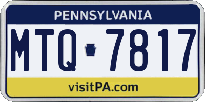 PA license plate MTQ7817