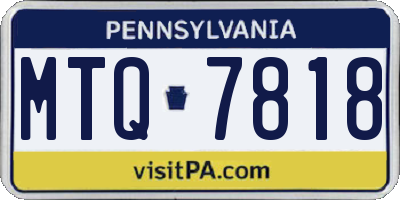 PA license plate MTQ7818