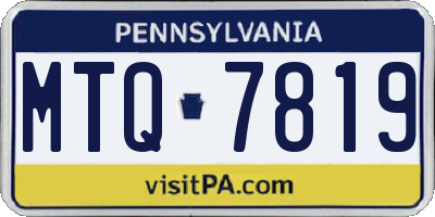PA license plate MTQ7819
