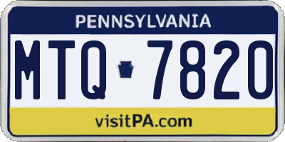 PA license plate MTQ7820