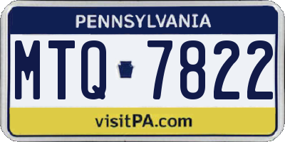 PA license plate MTQ7822