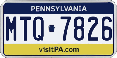 PA license plate MTQ7826