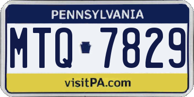 PA license plate MTQ7829