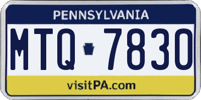 PA license plate MTQ7830