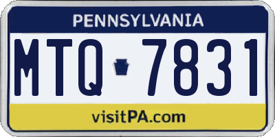 PA license plate MTQ7831