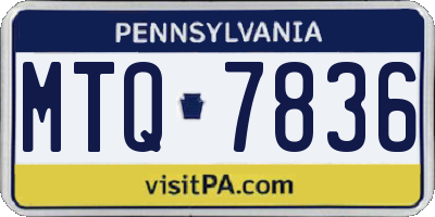 PA license plate MTQ7836