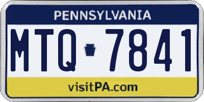PA license plate MTQ7841