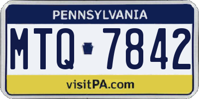 PA license plate MTQ7842