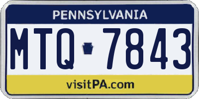PA license plate MTQ7843