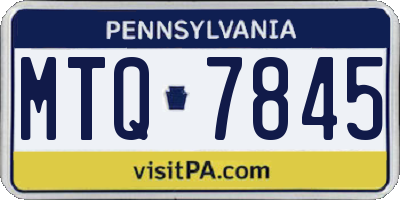 PA license plate MTQ7845