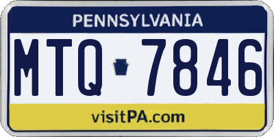 PA license plate MTQ7846