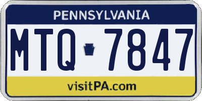 PA license plate MTQ7847