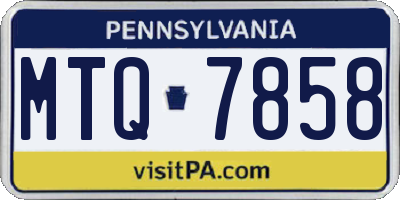 PA license plate MTQ7858