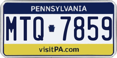 PA license plate MTQ7859