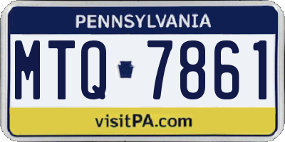 PA license plate MTQ7861
