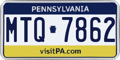 PA license plate MTQ7862