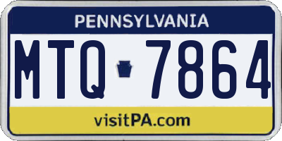 PA license plate MTQ7864