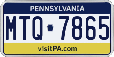 PA license plate MTQ7865