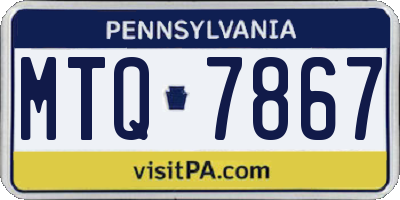 PA license plate MTQ7867