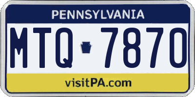 PA license plate MTQ7870