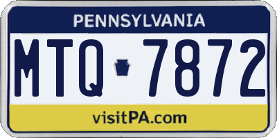 PA license plate MTQ7872