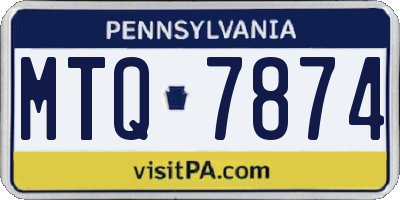 PA license plate MTQ7874