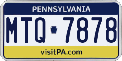 PA license plate MTQ7878
