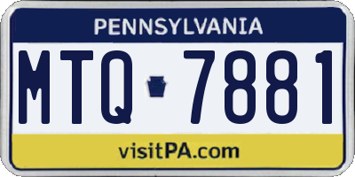 PA license plate MTQ7881