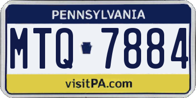 PA license plate MTQ7884