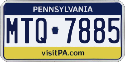 PA license plate MTQ7885