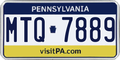 PA license plate MTQ7889