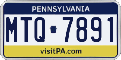 PA license plate MTQ7891