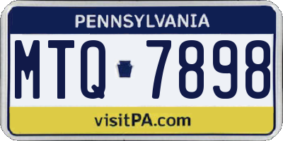 PA license plate MTQ7898