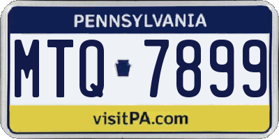 PA license plate MTQ7899
