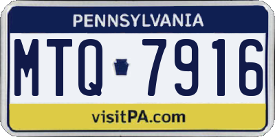 PA license plate MTQ7916