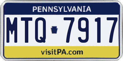 PA license plate MTQ7917