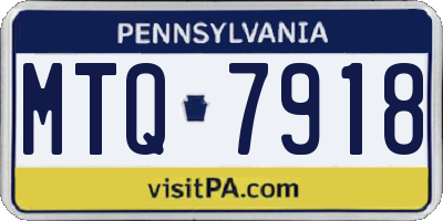 PA license plate MTQ7918