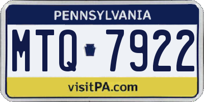 PA license plate MTQ7922